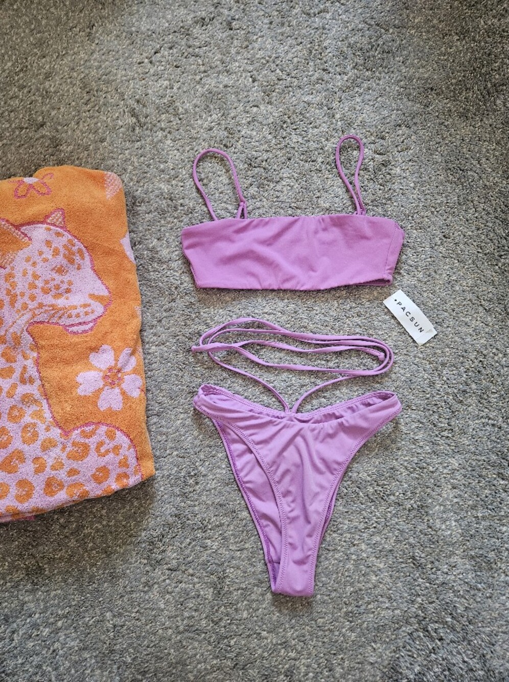 NWT PacSun Lilac Strappy Bikini Set